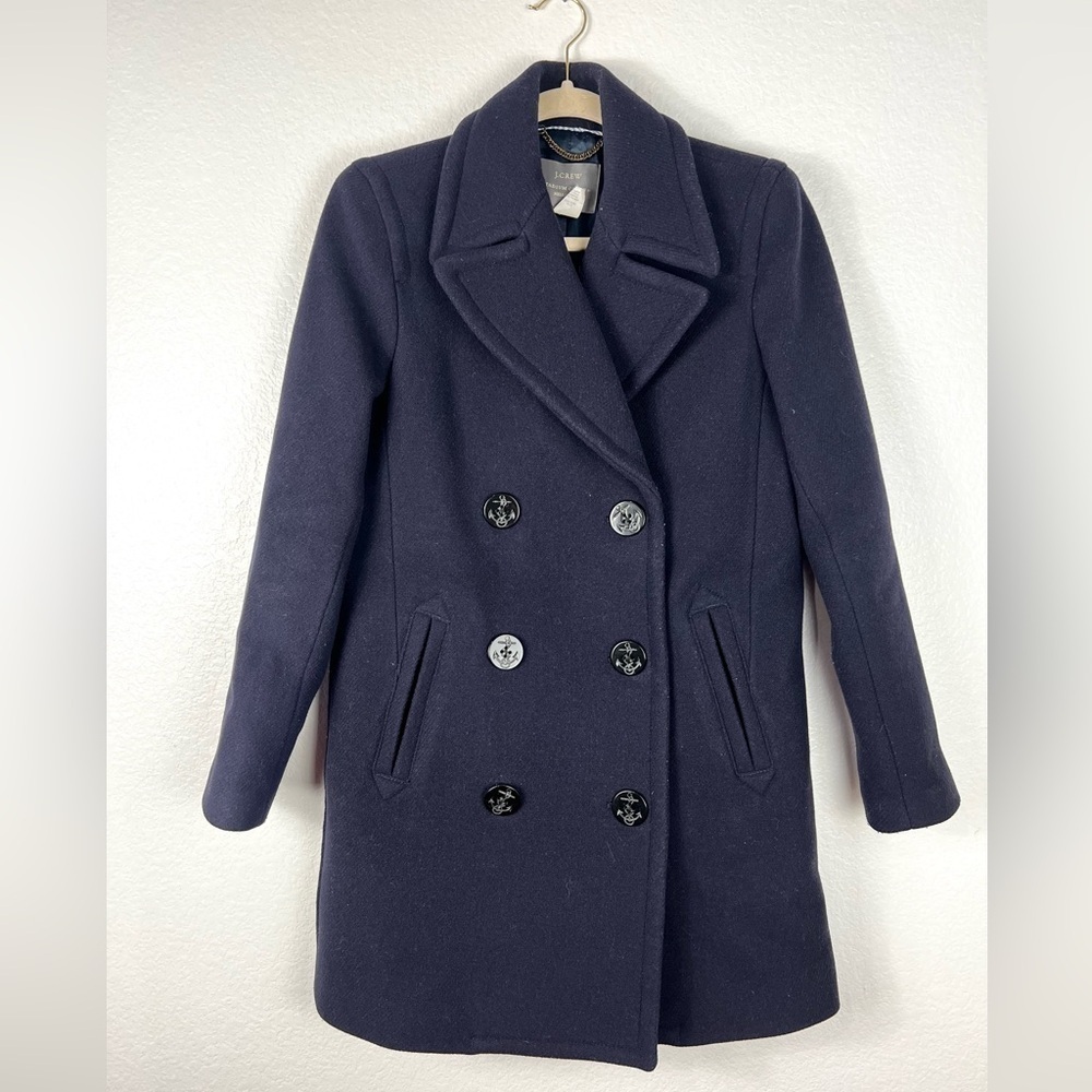 J. Crew Stadium Cloth Captain's Coat Nello Gori
Wool Navy Blue size 4